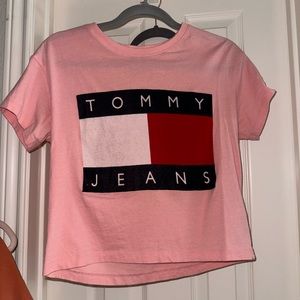 Tommy Hilfiger Velvet Logo Crop Tee